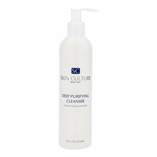 White bottle of Skin Culture Deep Purifying Cleanser on a white background