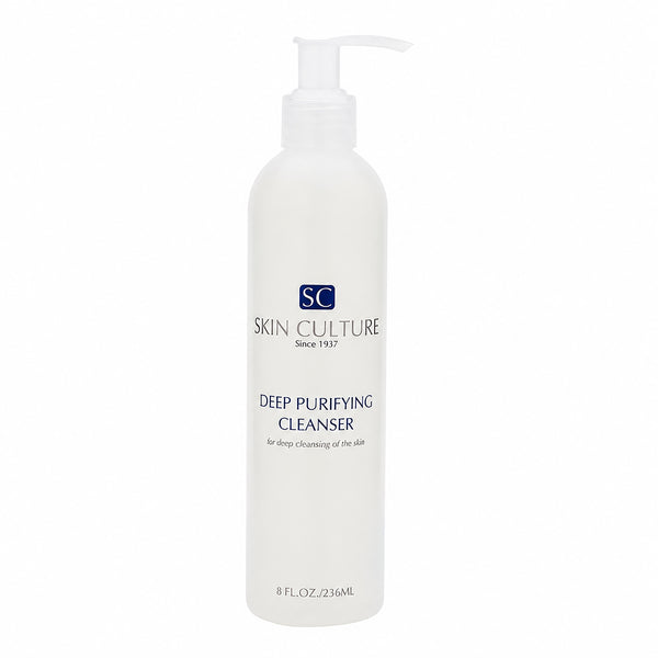 White bottle of Skin Culture Deep Purifying Cleanser on a white background